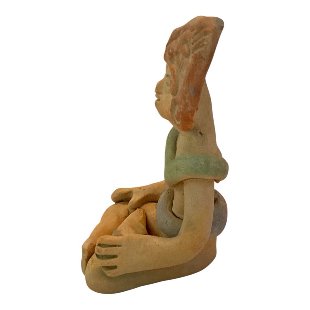 Handcrafted Terracotta Figurine - Brown and Green - Picture 3 of 7